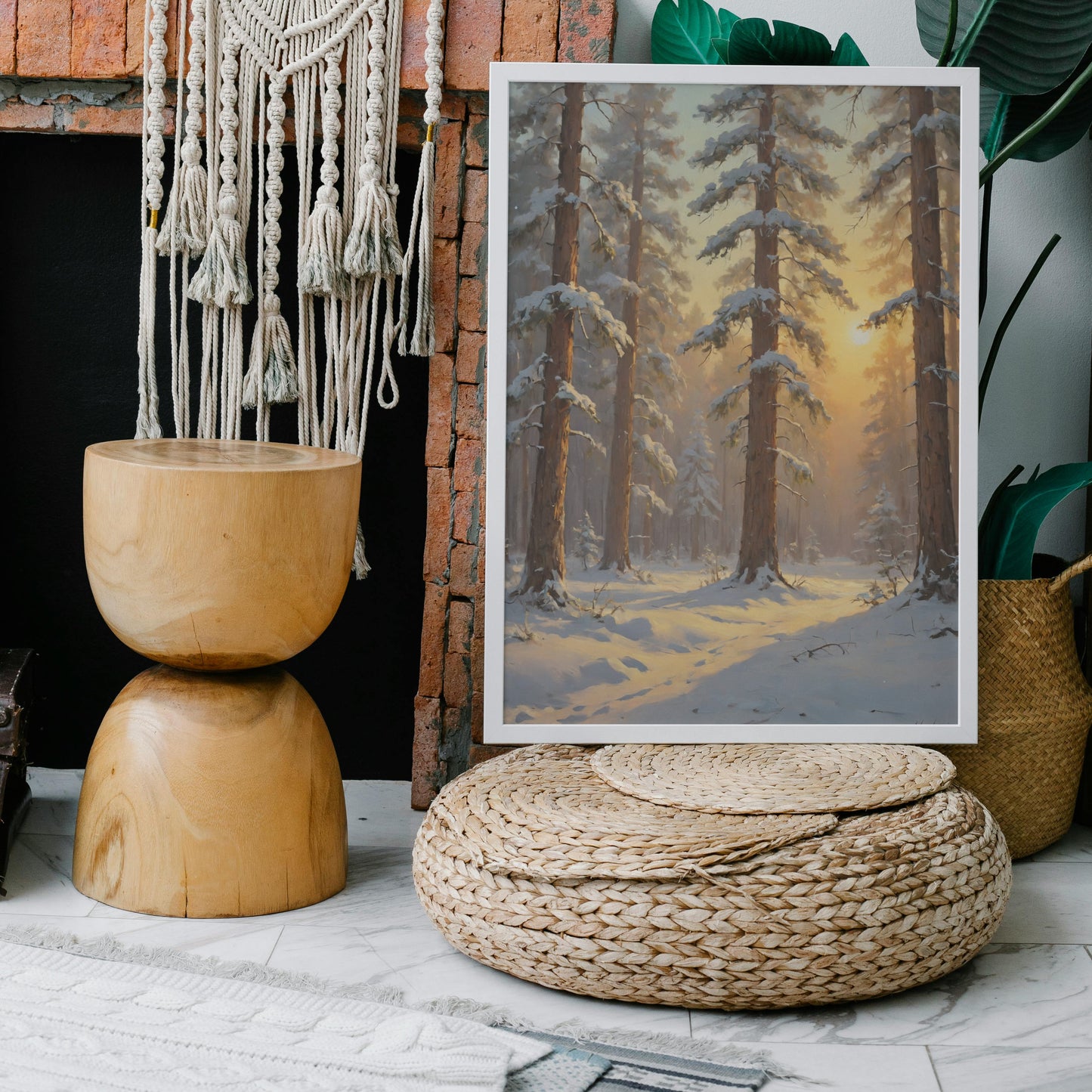 Luminous Winter Forest - Christmas Themed Art Print