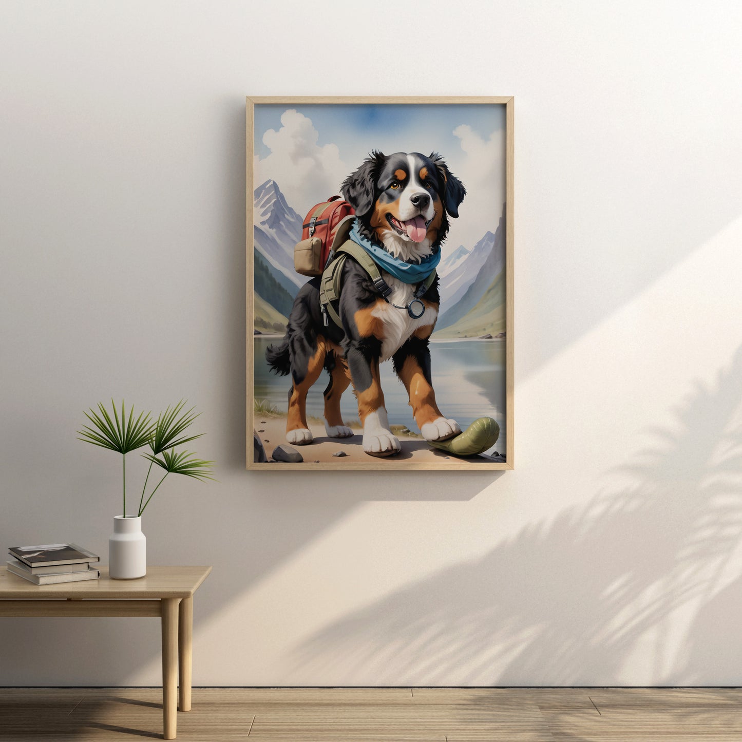 Alpine Canine Trekker - Fantasy Dog Watercolor Print