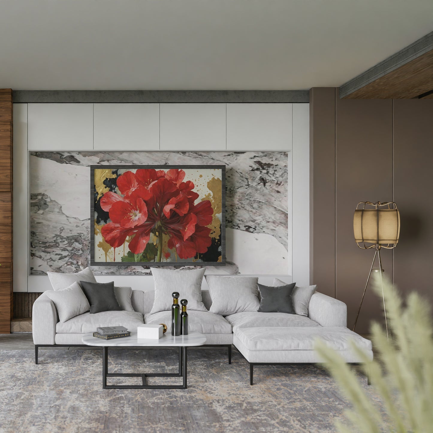 Radiant Scarlet - Abstract Floral Art