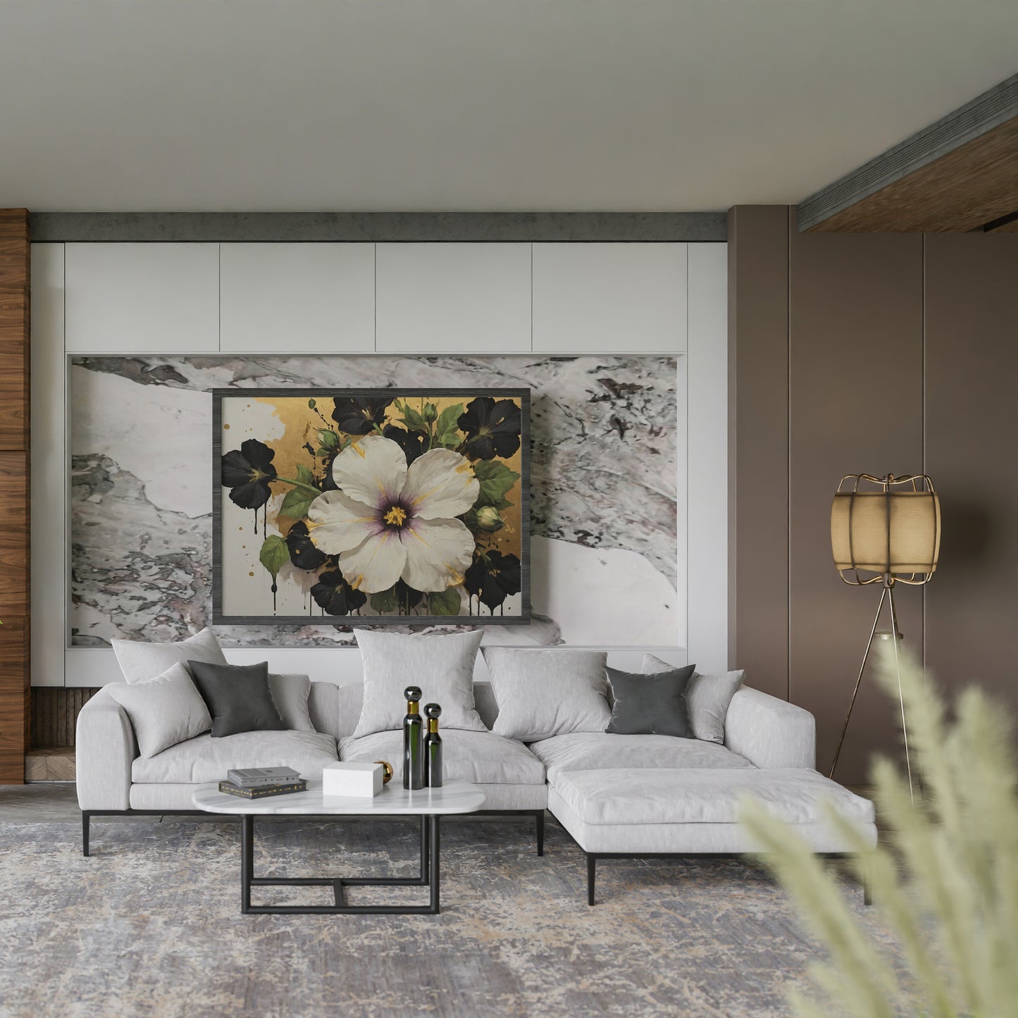 Golden Flora - Abstract Floral Art