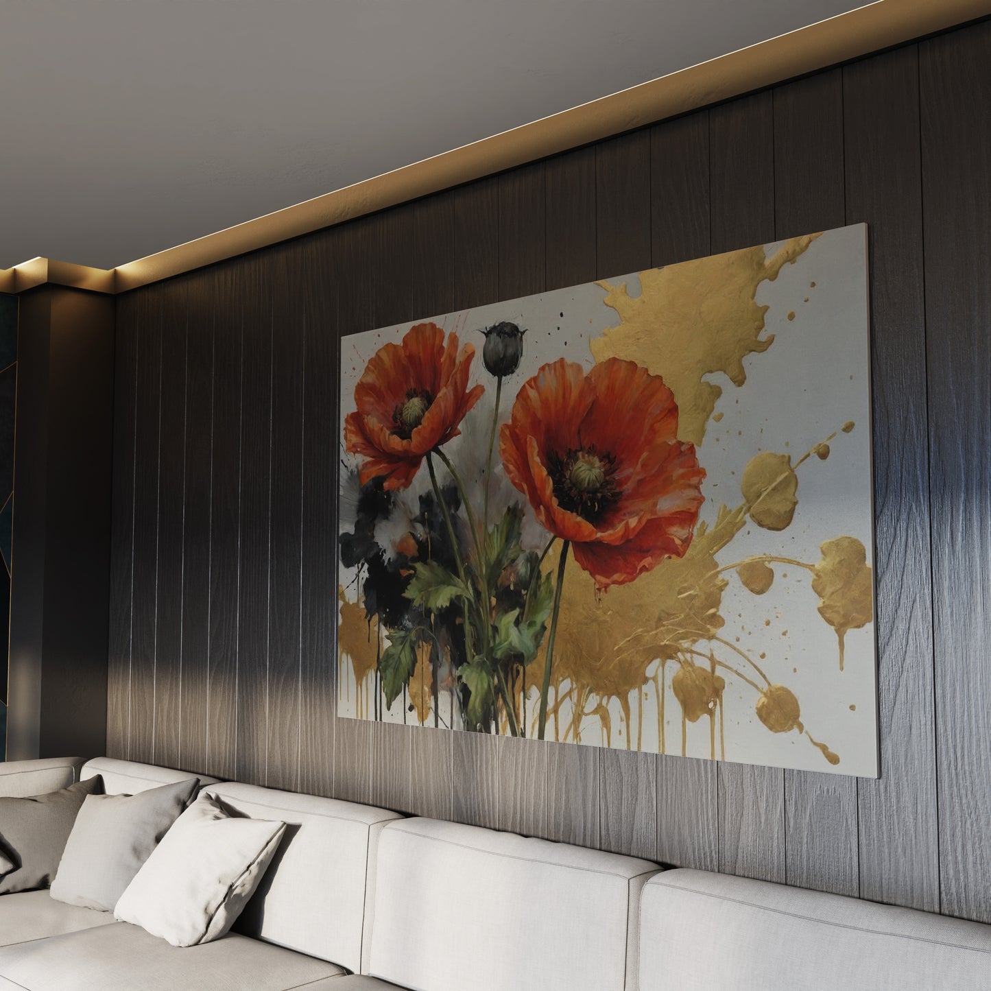 Gilded Bloom - Canvas Wall Art