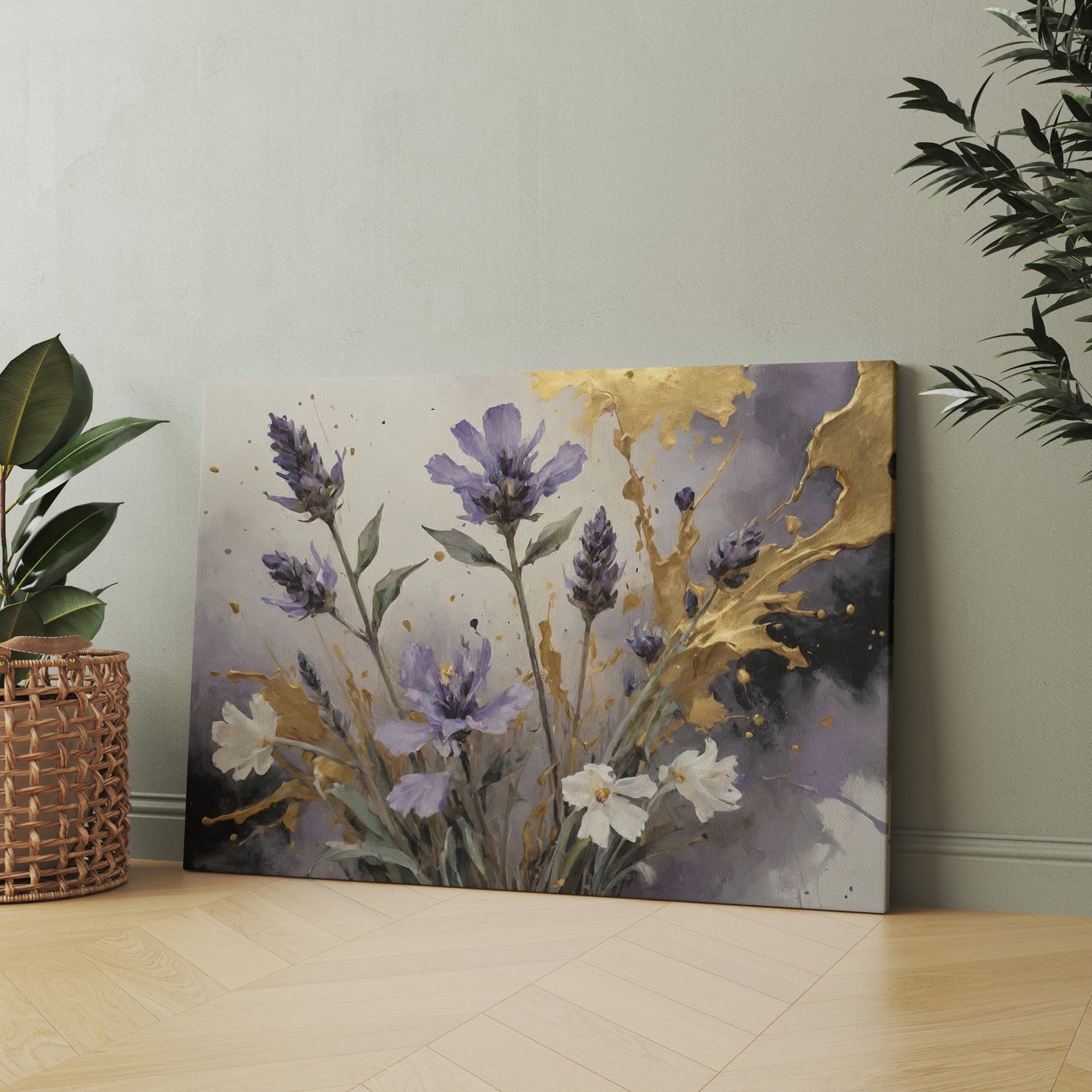 Golden Flora - Canvas Wall Art