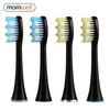 Mornwell 4pcs Black Standard Replacement Toothbrush Heads with Caps for Mornwell D01B Electric Toothbrush