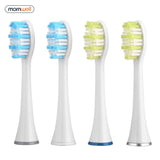 Mornwell 4pcs Black Standard Replacement Toothbrush Heads with Caps for Mornwell D01B Electric Toothbrush