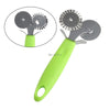 New Double Roller Pizza Knife Cutter Pastry Pasta Dough Crimper Wheel Rolling Slicer Pastry Cutting Tool