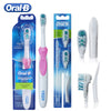 Oral B Cross Action Electric Toothbrush Dual Clean Teeth Whitening AA Battery Power Waterproof Soft Bristle Brush Head 4 Colors