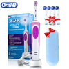 Oral B Electric Toothbrush 2D Rotary Vibration Clean Charging Tooth Brush Cross Action Bristle Oral Care 4 Gift Brush Heads Free