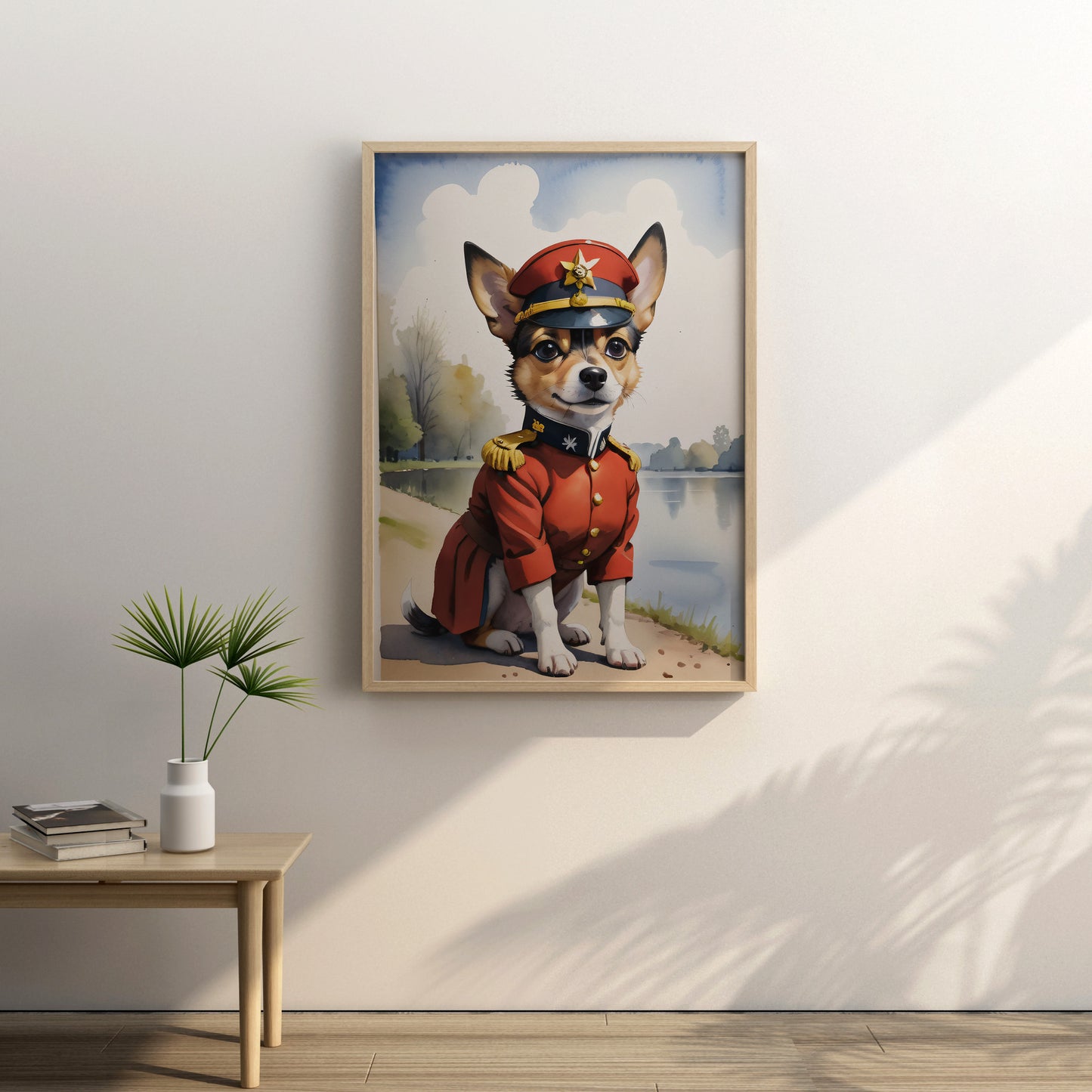 Regal Canine Commander - Fantasy Dog Watercolor Print