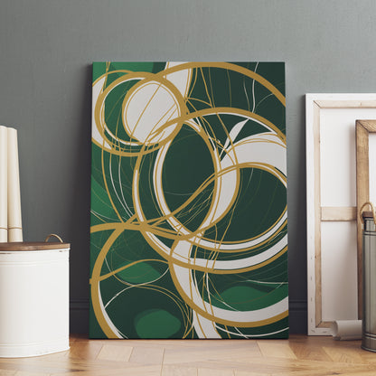 Golden Harmony Circles - Abstract Swirl Print