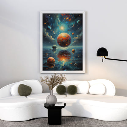 Galactic Reflections - Abstract Cosmic Wall Art