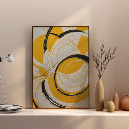 Dynamic Circles Dance - Abstrakt Swirl Print