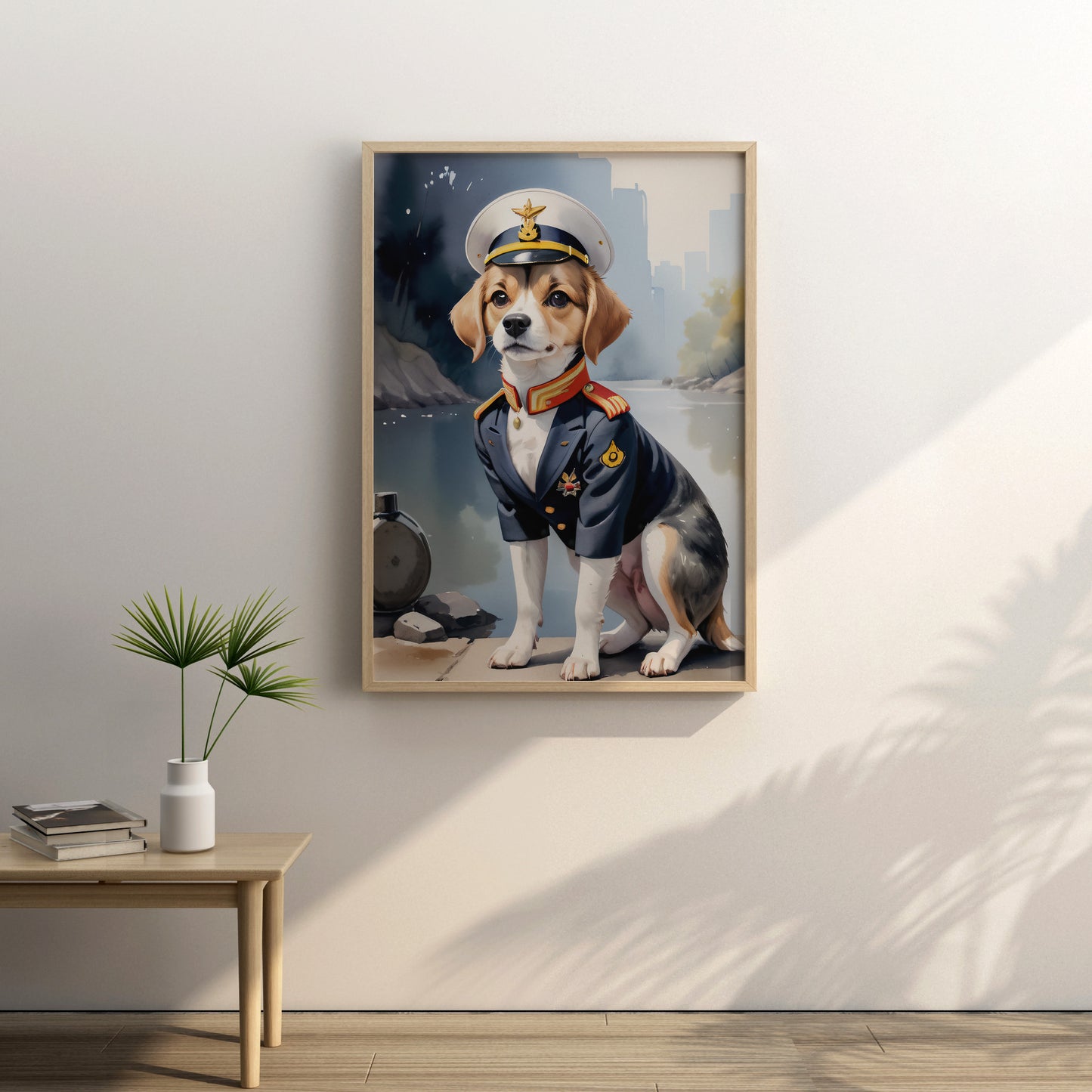 Commander Canine Portrait - Fantasy Dog Watercolor Print