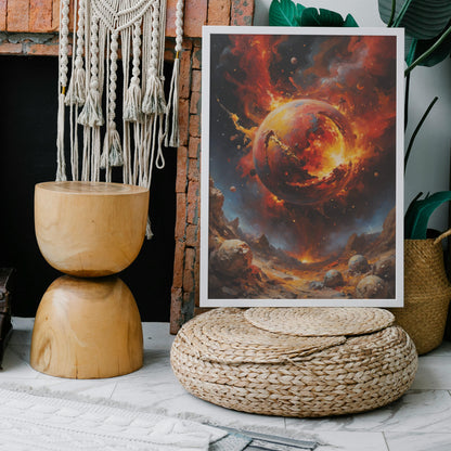 Cosmic Pyre - Abstract Cosmic Wall Art