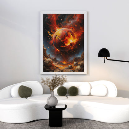 Cosmic Pyre - Abstract Cosmic Wall Art