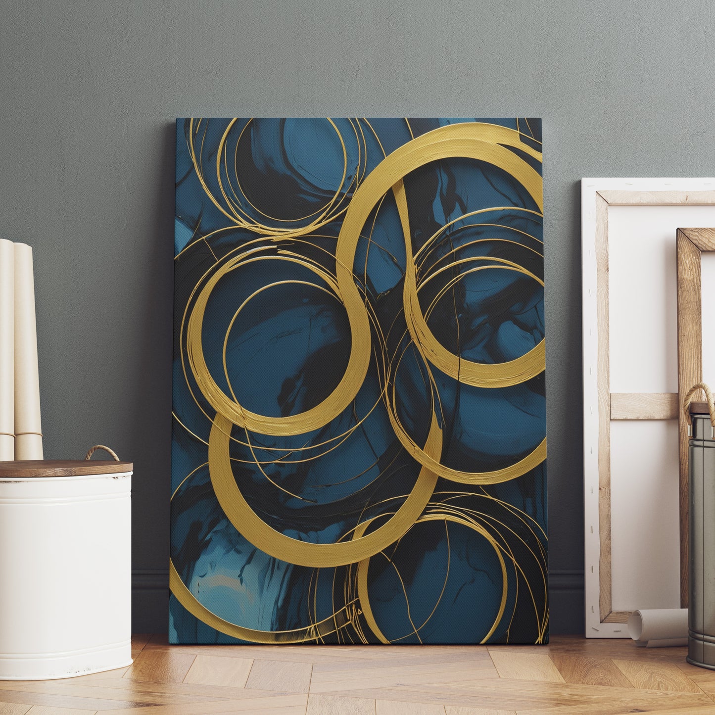 Eternal Gold Spirals - Abstract Swirl Print