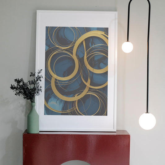 Eternal Gold Spirals - Abstrakt Swirl Print