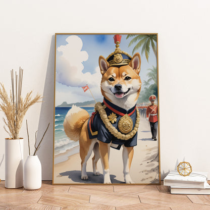 Regal Beach Parade - Fantasy Dog Watercolor Print