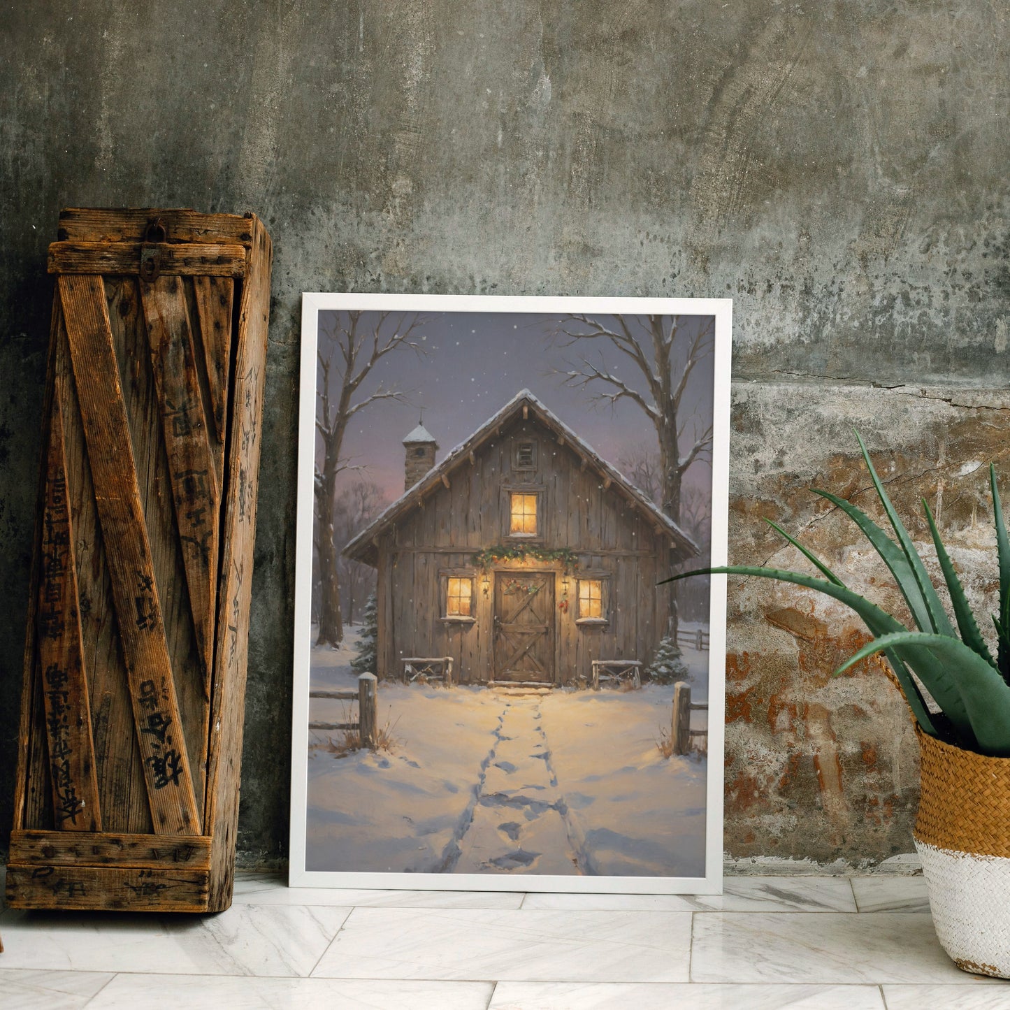 Winter's Tranquil Glow - Christmas Themed Art Print