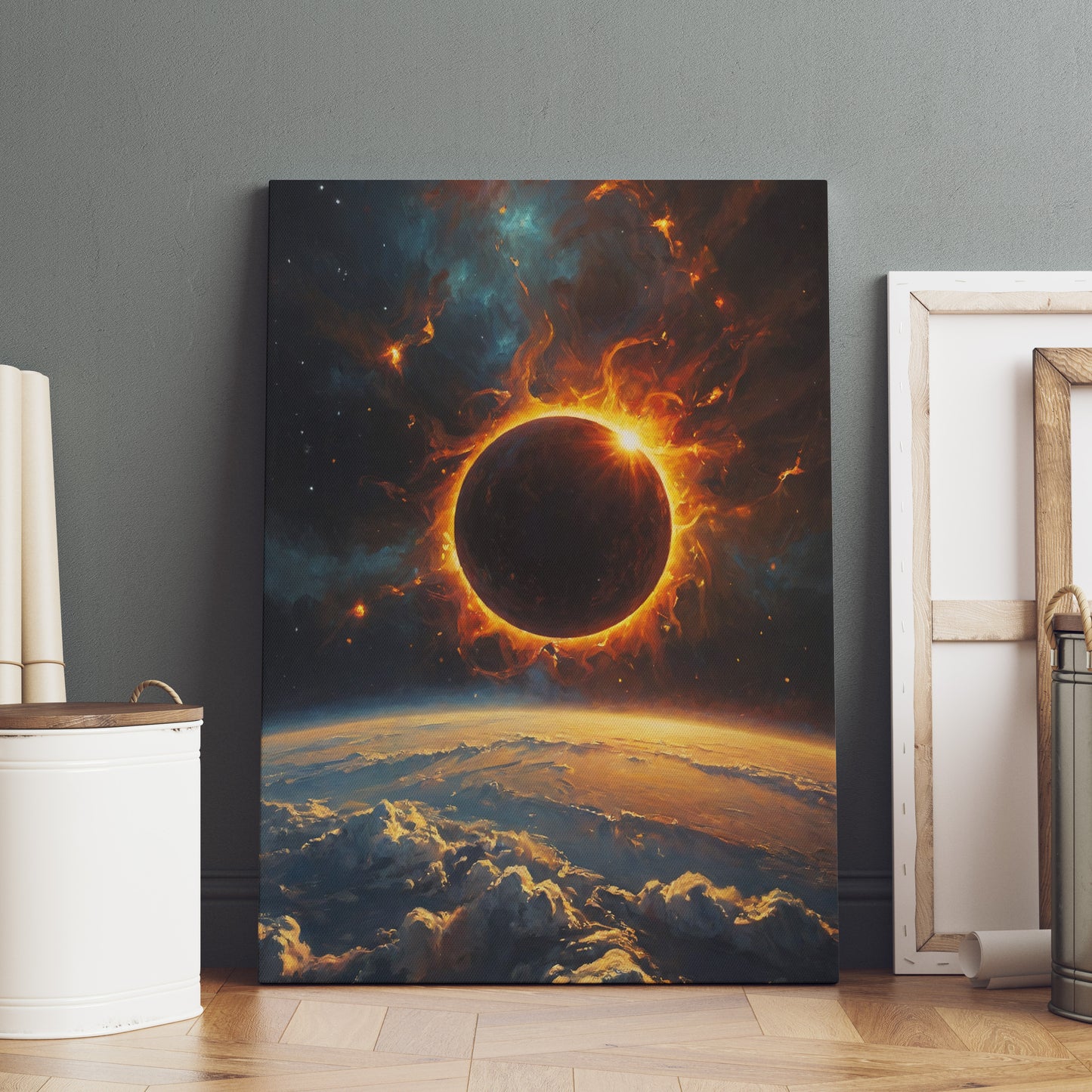 Ecliptic Inferno - Abstract Cosmic Wall Art