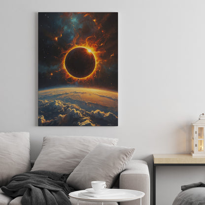 Ecliptic Inferno - Abstract Cosmic Wall Art