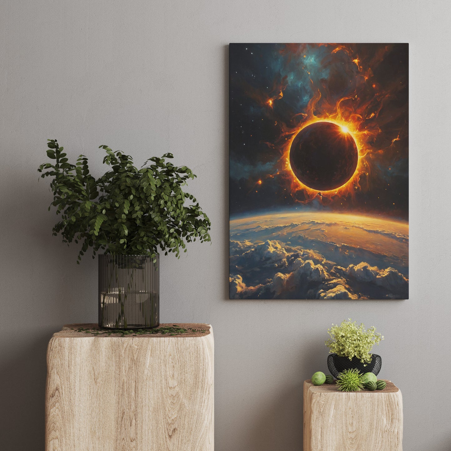 Ecliptic Inferno - Abstract Cosmic Wall Art