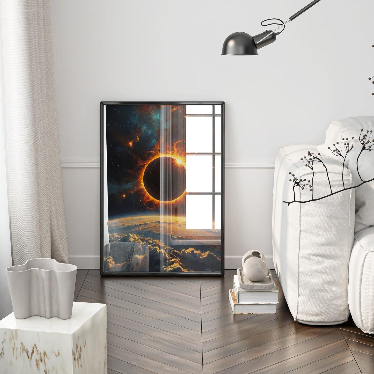 Ecliptic Inferno - Abstract Cosmic Wall Art