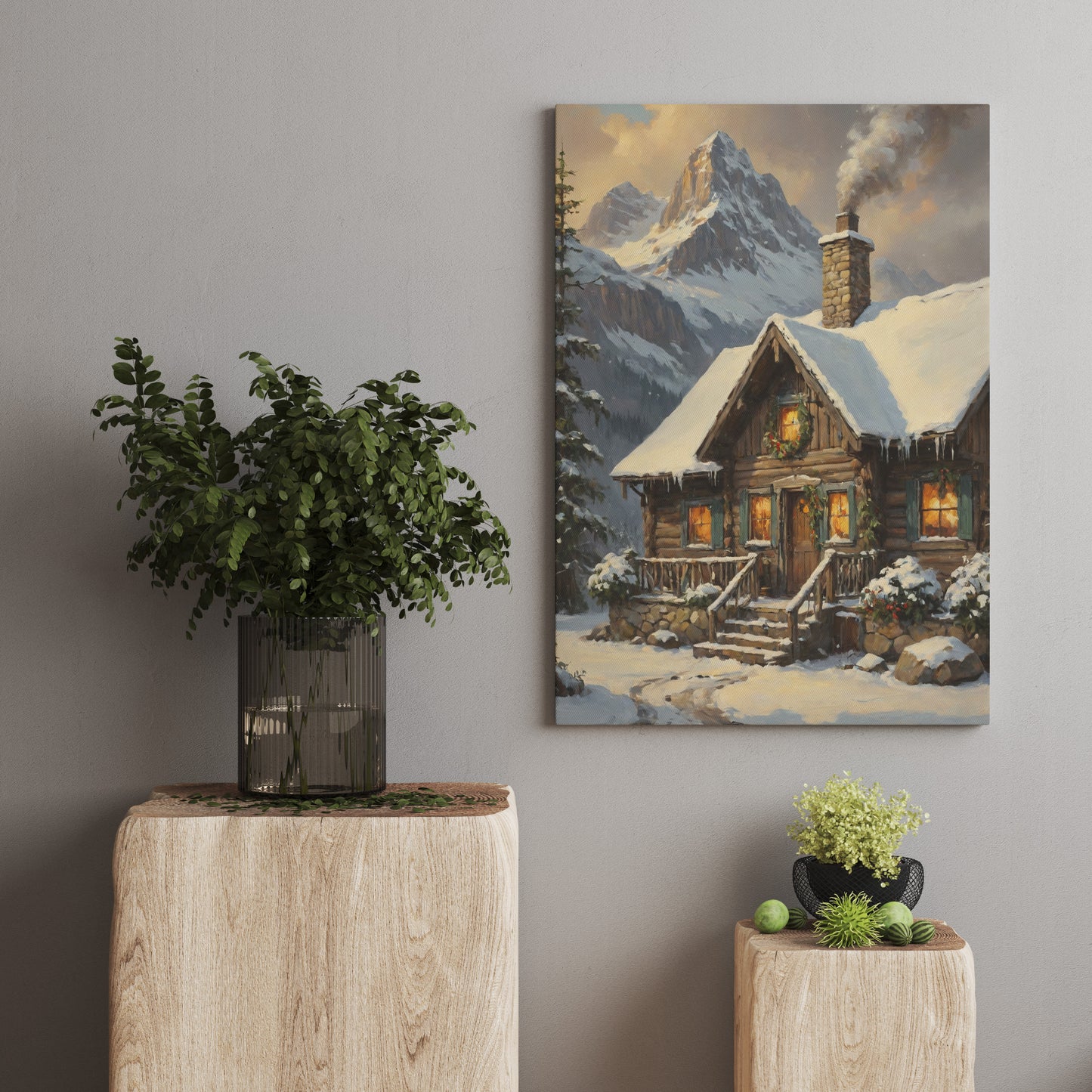 Winter's Tranquil Retreat - Christmas Themed Art Print