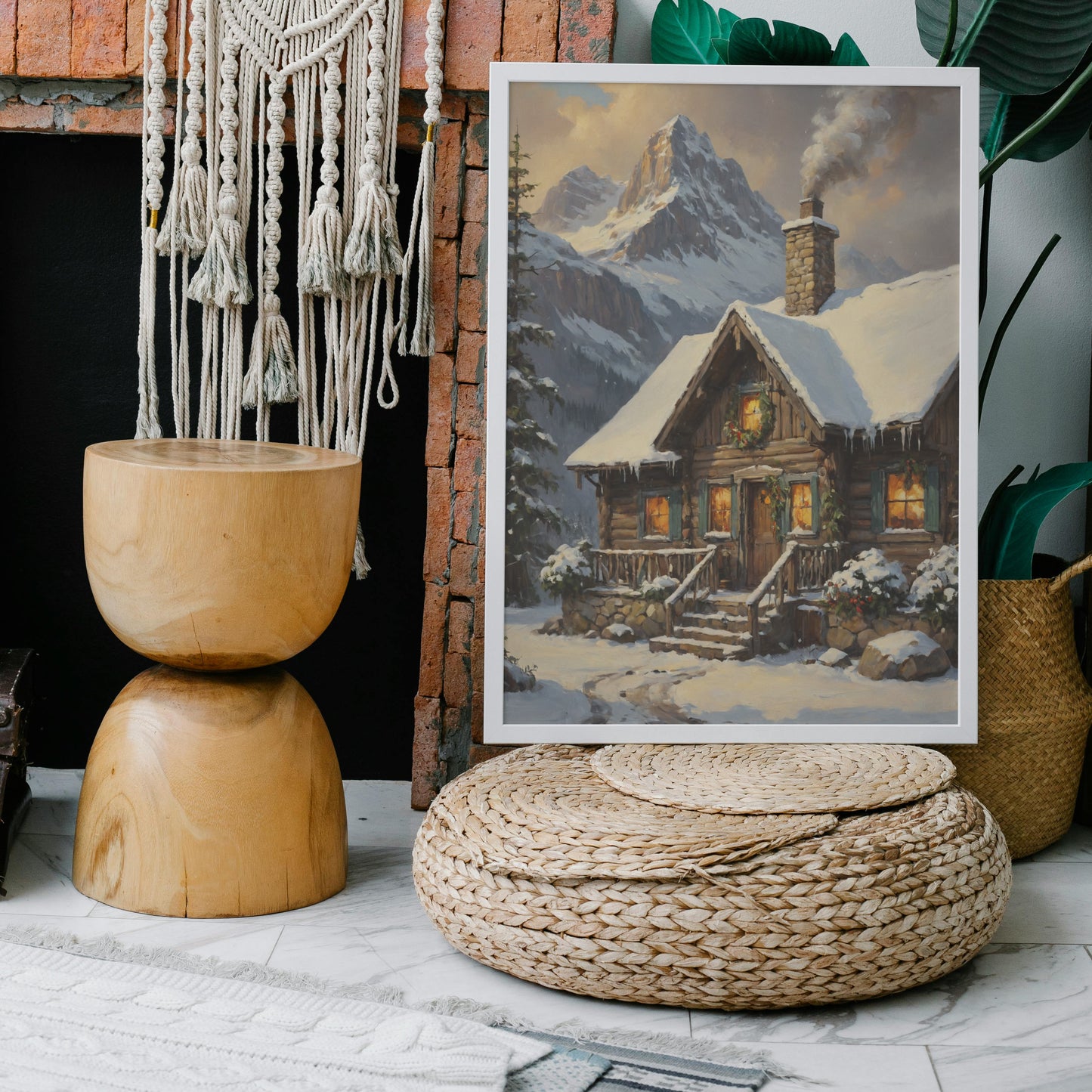 Winter's Tranquil Retreat - Christmas Themed Art Print