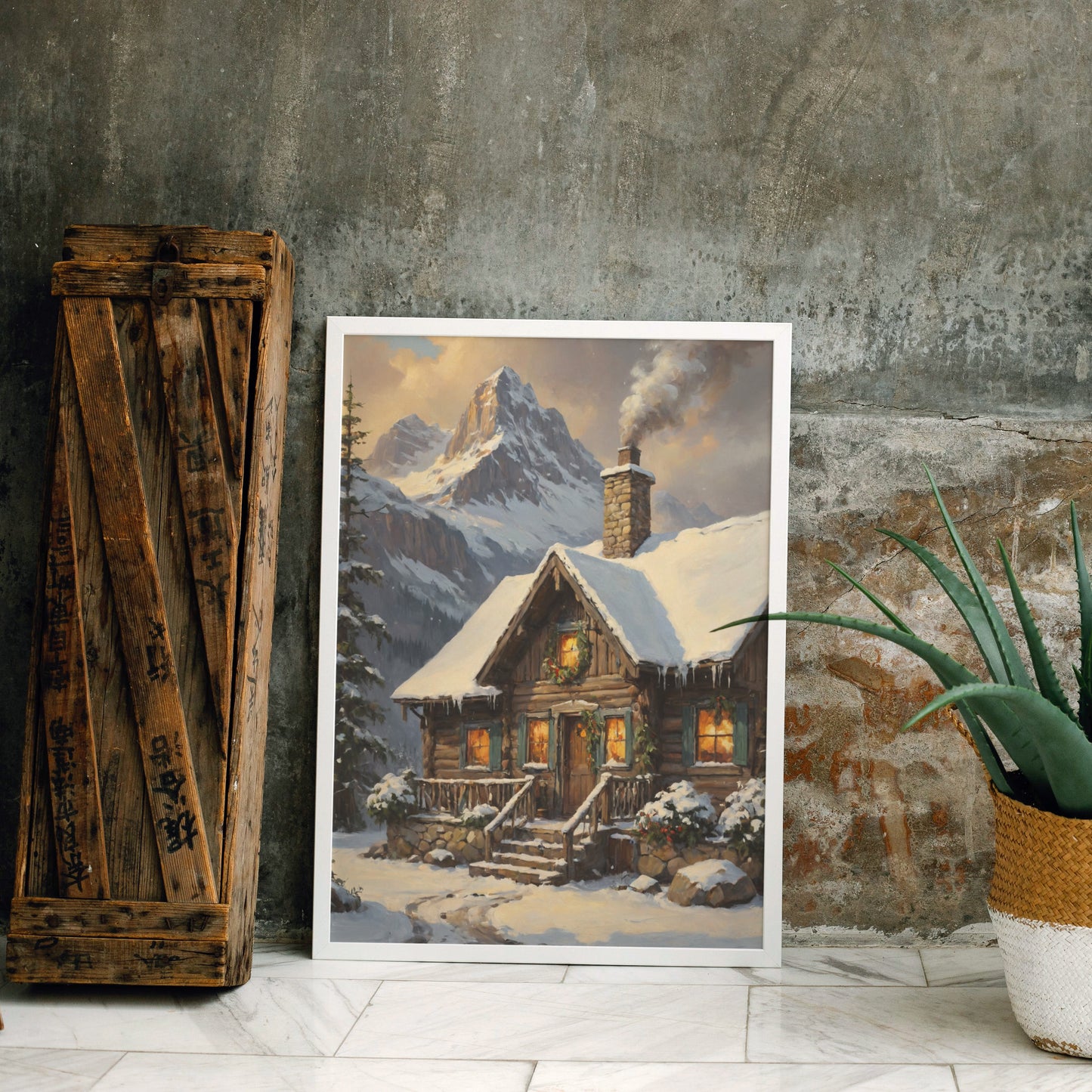 Winter's Tranquil Retreat - Christmas Themed Art Print