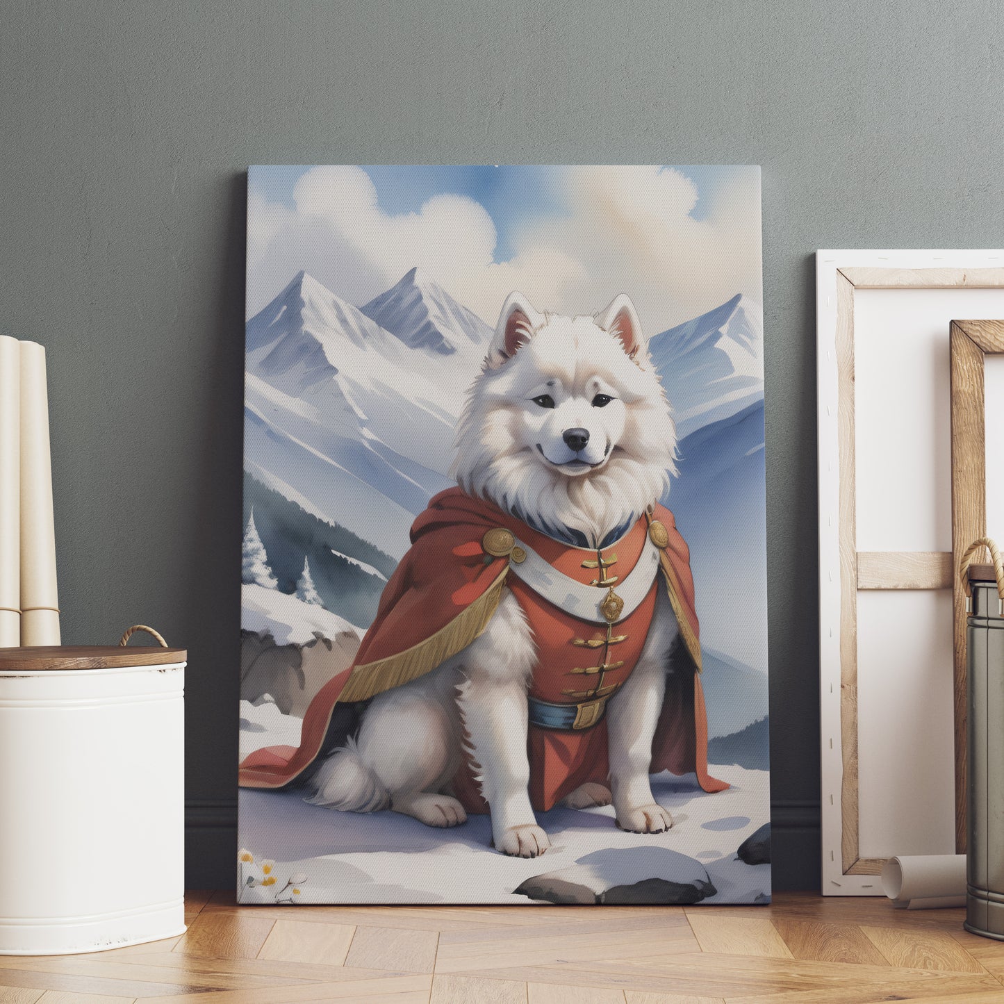 Regal Alpine Guardian - Fantasy Dog Watercolor Print