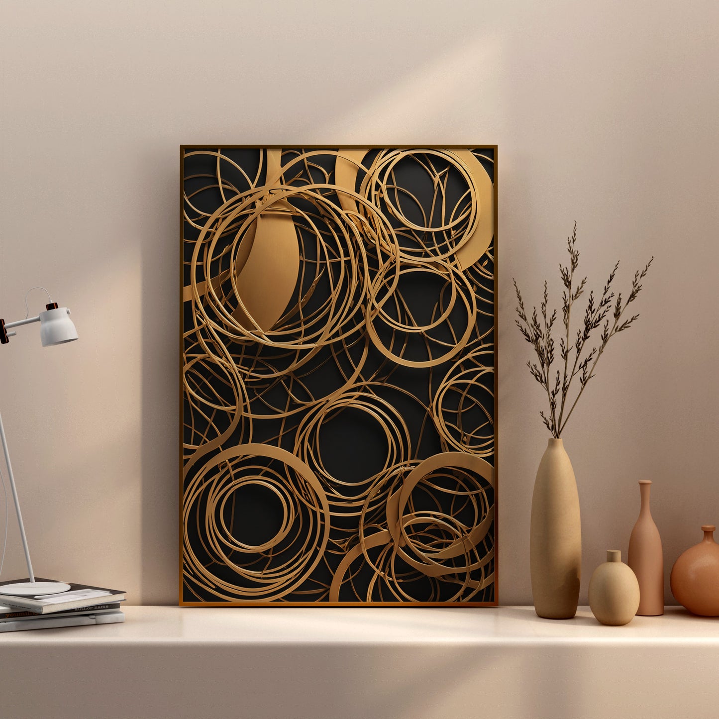 Golden Complexity - Abstract Swirl Print