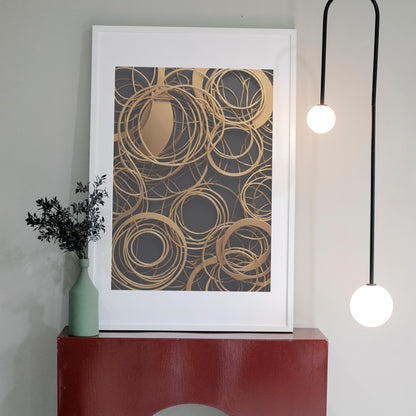 Golden Complexity - Abstract Swirl Print