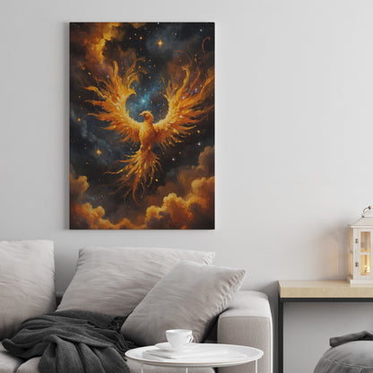 Phoenix Ascending - Abstract Cosmic Wall Art