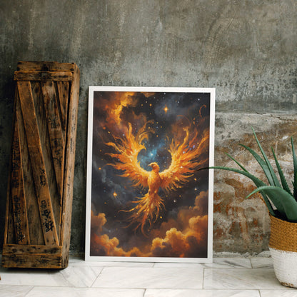 Phoenix Ascending - Abstract Cosmic Wall Art