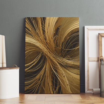 Golden Flux Dynamics - Abstrakt Swirl Print