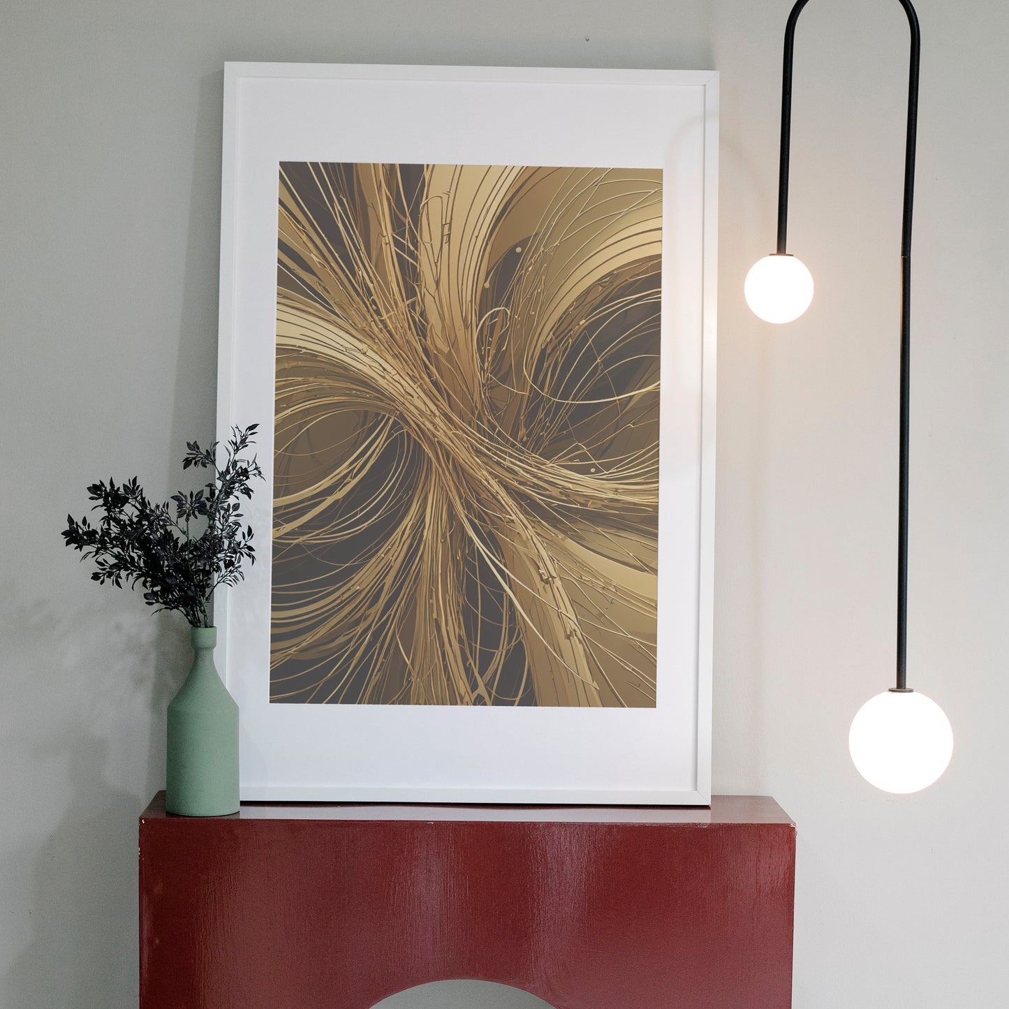 Golden Flux Dynamics - Abstrakt Swirl Print