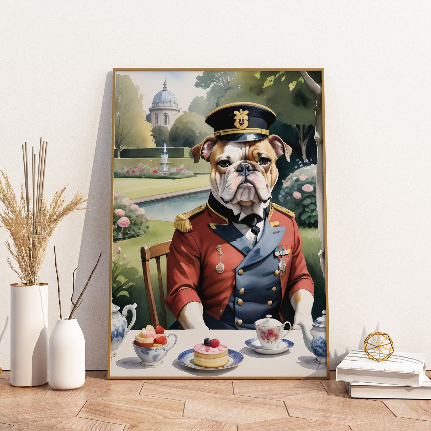 Regal Afternoon Tea - Fantasy Dog Watercolor Print