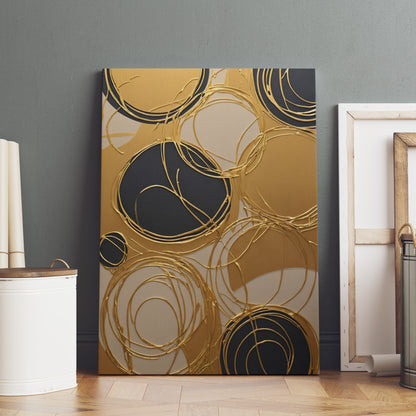 Golden Orbitals - Abstract Swirl Print