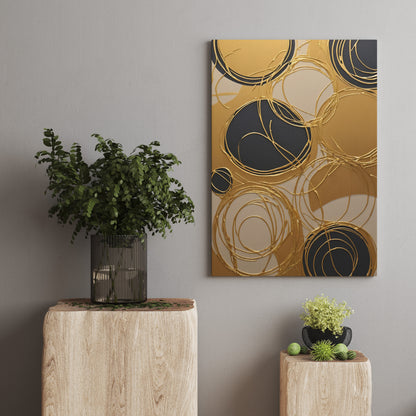 Golden Orbitals - Abstract Swirl Print