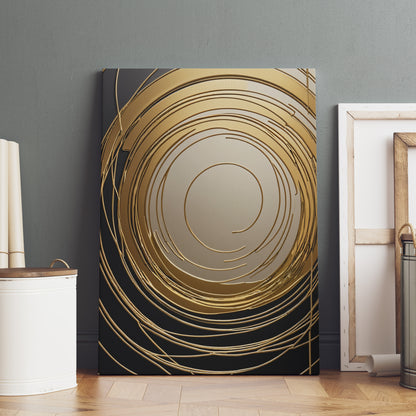 Ethereal Gold Spirals - Abstract Swirl Print