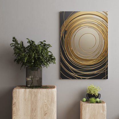 Ethereal Gold Spirals - Abstract Swirl Print