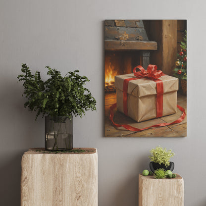 Gift by the Hearth - Christmas Themed Art Print