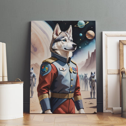 Galactic Canine Commander - Fantasy Dog Watercolor Print