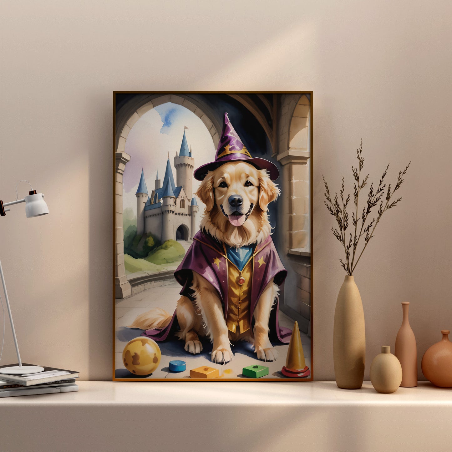 Canine Magician's Realm - Fantasy Dog Watercolor Print