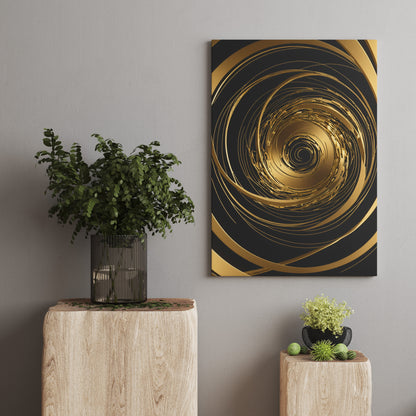 Gilded Vortex - Abstract Swirl Print