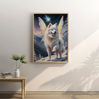 Celestial Canine Majesty - Fantasy Dog Watercolor Print