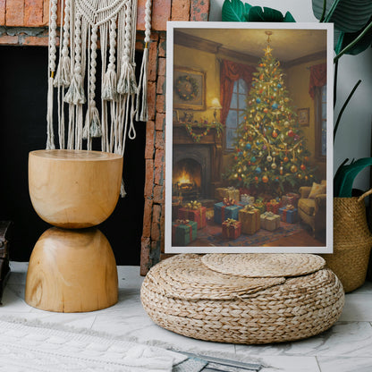 Festive Hearth Glow - Christmas Themed Art Print