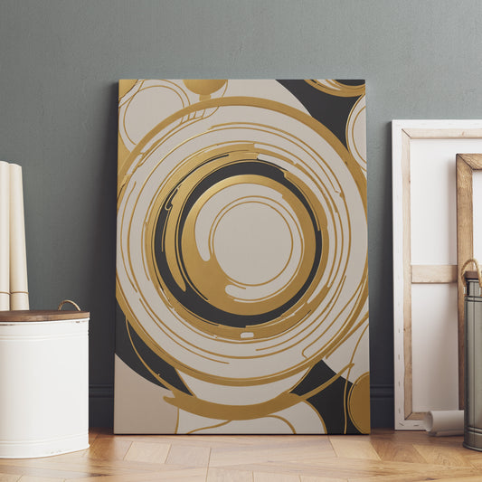 Golden Resonance Circles - Abstract Swirl Print