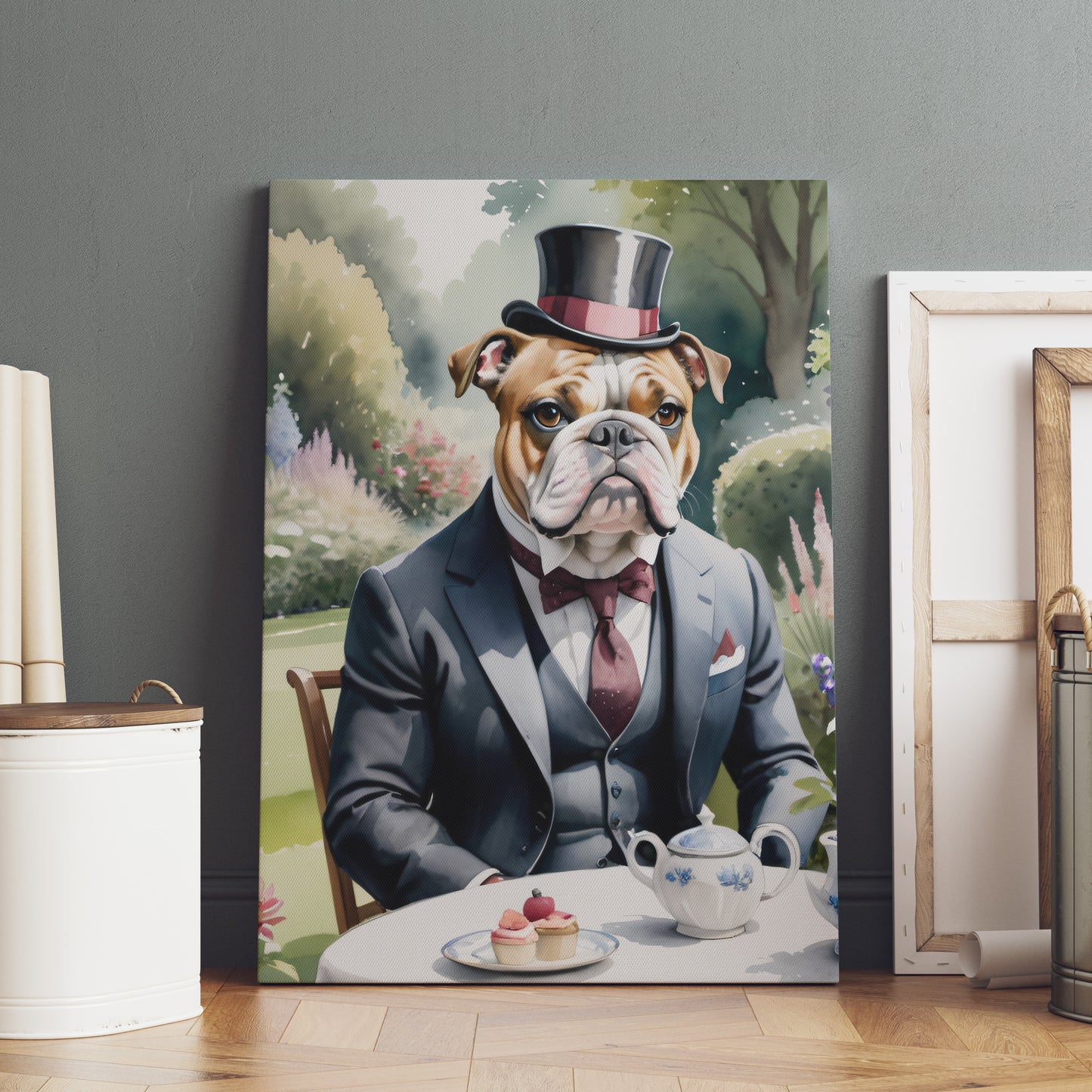 Distinguished Canine Elegance - Fantasy Dog Watercolor Print