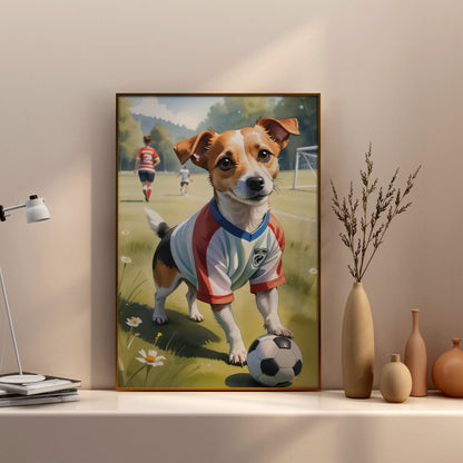 Playful Pitch Prodigy - Fantasy Dog Watercolor Print